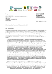 Brief an IIF-Vorsitzenden Ackermann zu Rohstoffspekulation