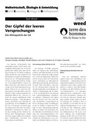 WEED-Factsheets zum G8-Gipfel in Heiligendamm erschienen 