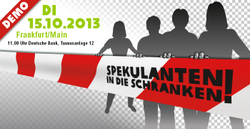 Einladung zum Foto-Termin am 15. Oktober im Frankfurter Bankenviertel