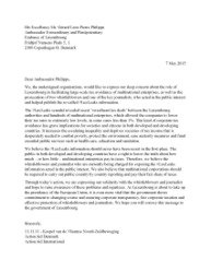 Open Letter to the Luxembourg Ambassador concerning LuxLeaks